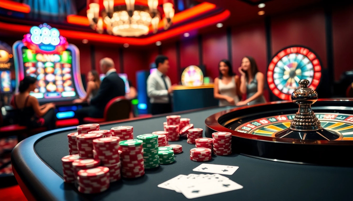 Experience excitement at 888b with vibrant poker chips and roulette games.