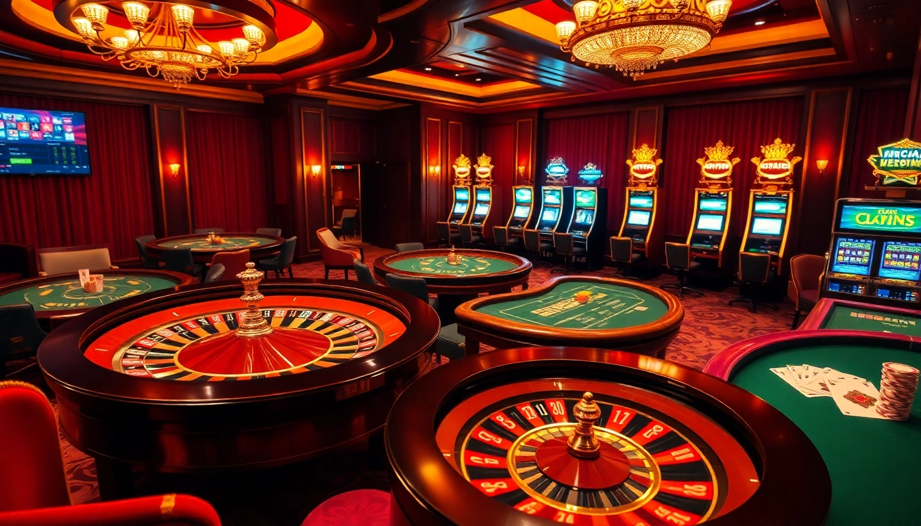 Exciting casino scene highlighting the essence of lương sơn tv with vibrant roulette and poker action.
