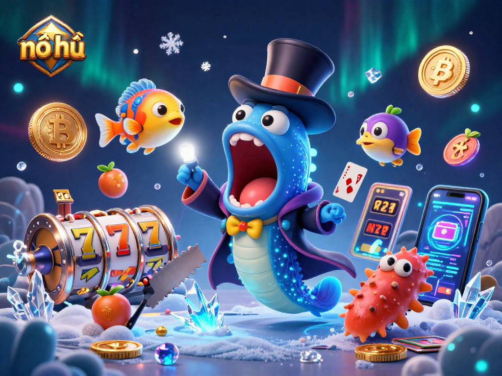 Engage in nổ hũ fun with vibrant 3D characters and dynamic casino elements lighting up the scene.