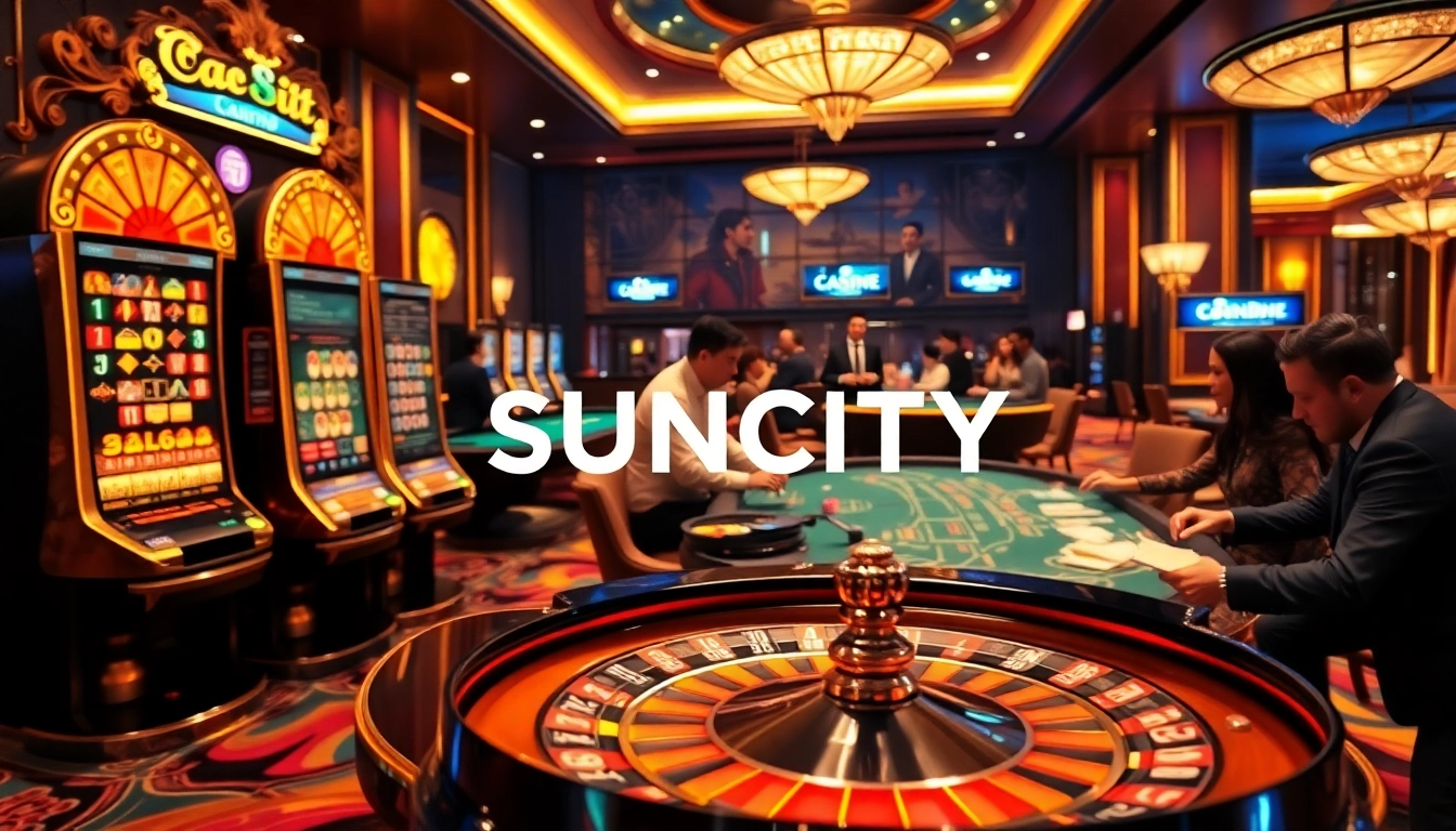 Players enjoy table games at SUNCITY nhà cái with vibrant casino ambiance.