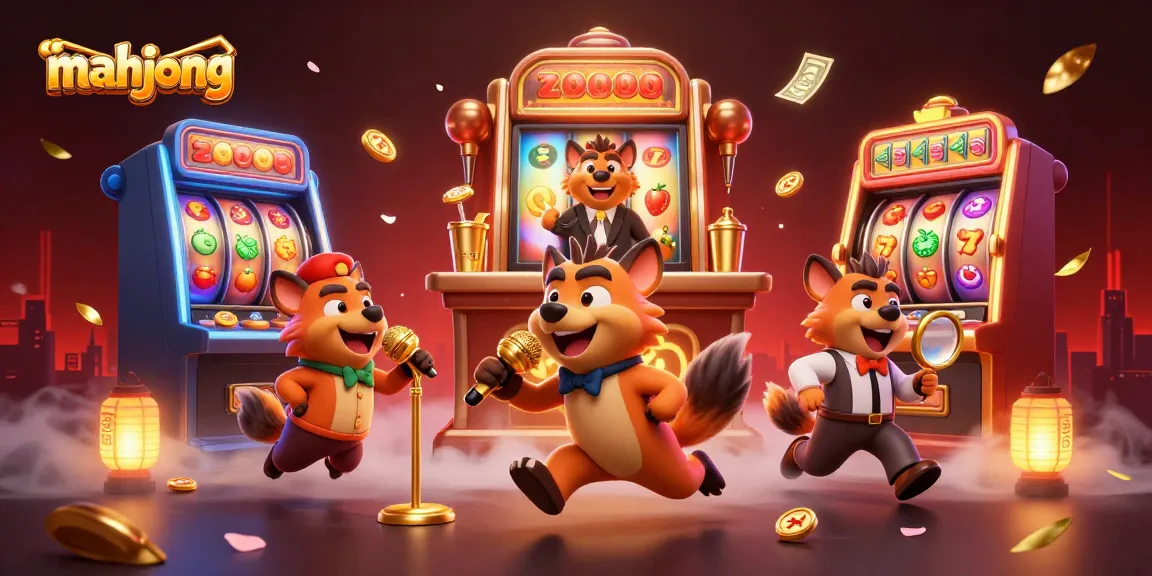 Hyenas Run a Mahjong Comedy Casino Club with Slot Machines and Vibrant Symbols