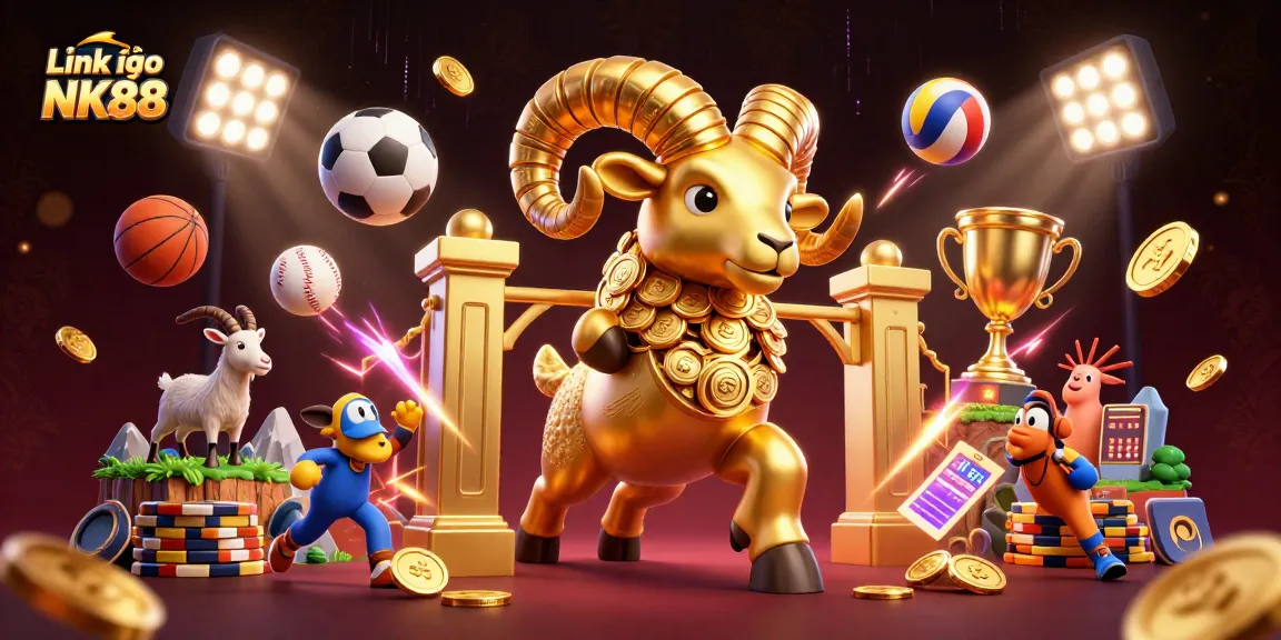Join the action and win exciting prizes at Link vào NK88 with this vibrant 3D illustration.