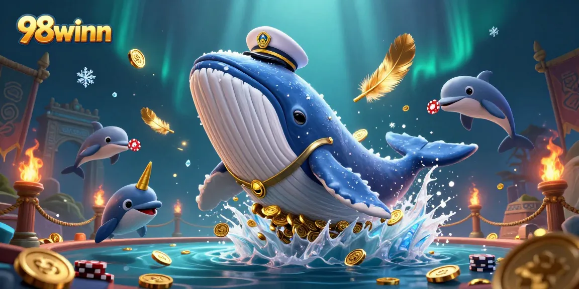 Engage in thrilling gambling experiences with 98winn at a vibrant underwater casino scene.
