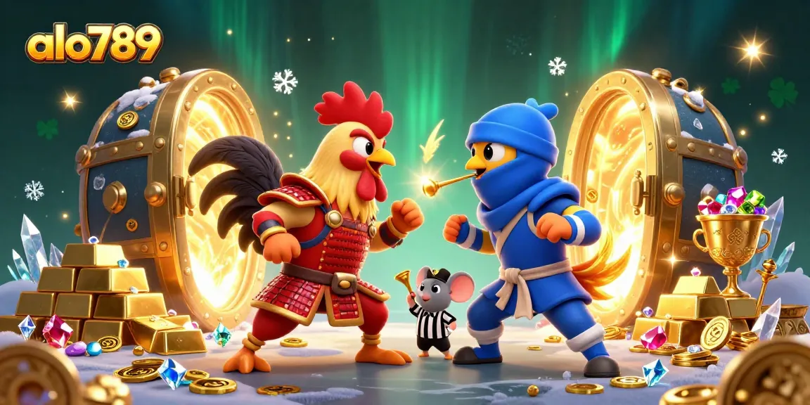 Compete in alo789's thrilling cockfighting arena with dynamic standoff scenes and treasure bursts.