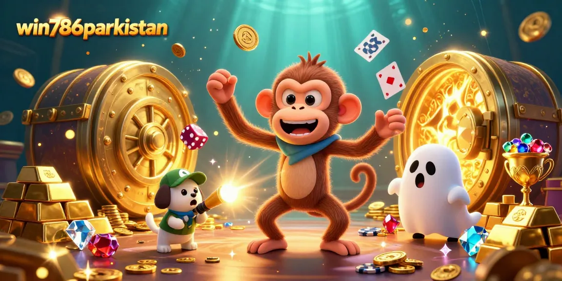 Engage with win786parkistan's thrilling casino experience, featuring an animated poltergeist monkey and treasure hunt.