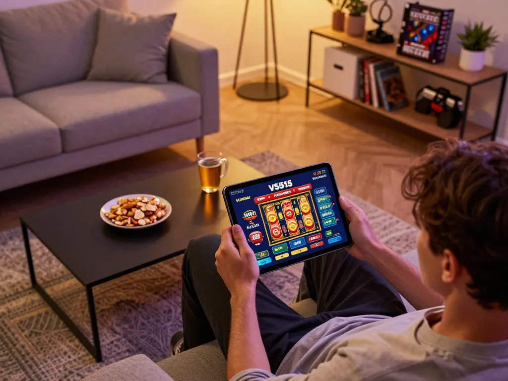 Engaging gameplay on VS555 Bangladesh app showcasing dynamic casino action in a comfortable home setting.