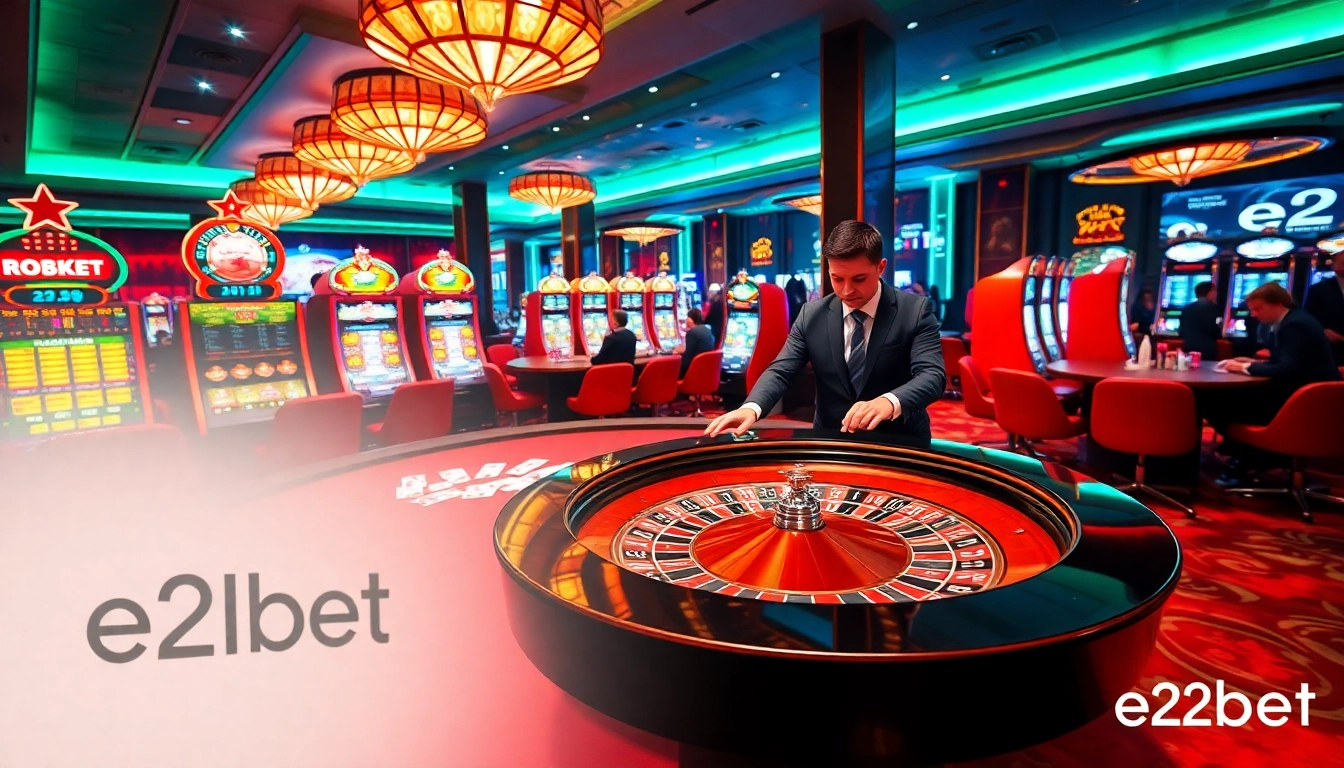 Experience the thrill of betting at e2bet’s vibrant casino with exciting tables and slot machines.