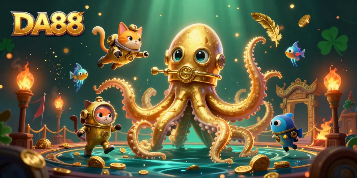 Experience the thrill of DA88 sports betting with vibrant visuals of an underwater theme.
