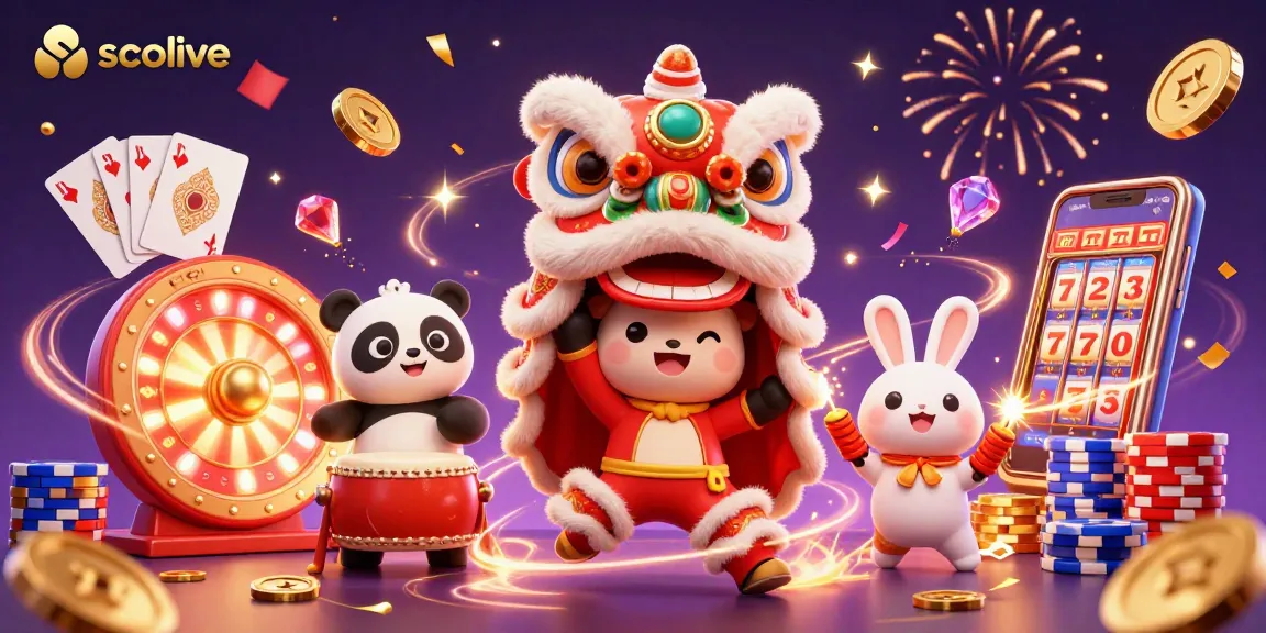 Win exciting prizes at socolive with dynamic gambling elements featuring a festive lion dance.