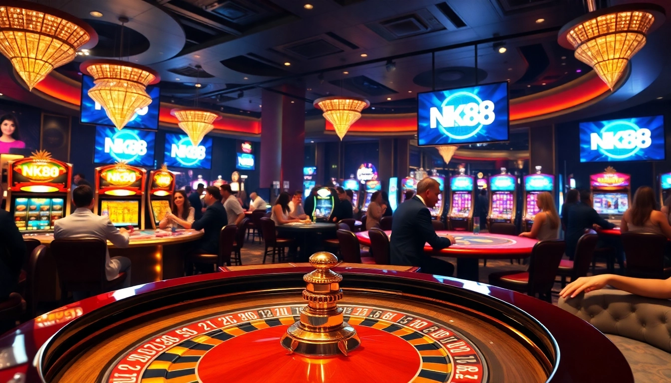Experience the excitement of NK88 with vibrant casino tables and engaging gameplay.