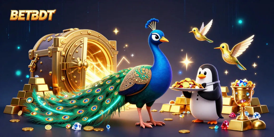 Join the excitement at BETBDT with vibrant casino characters celebrating wealth and rewards in an enchanting scene.