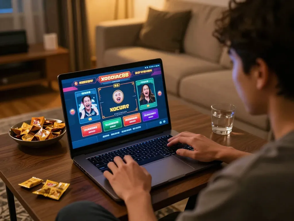 Xocdia88 player strategizing during online gaming session, excited by betting opportunities.