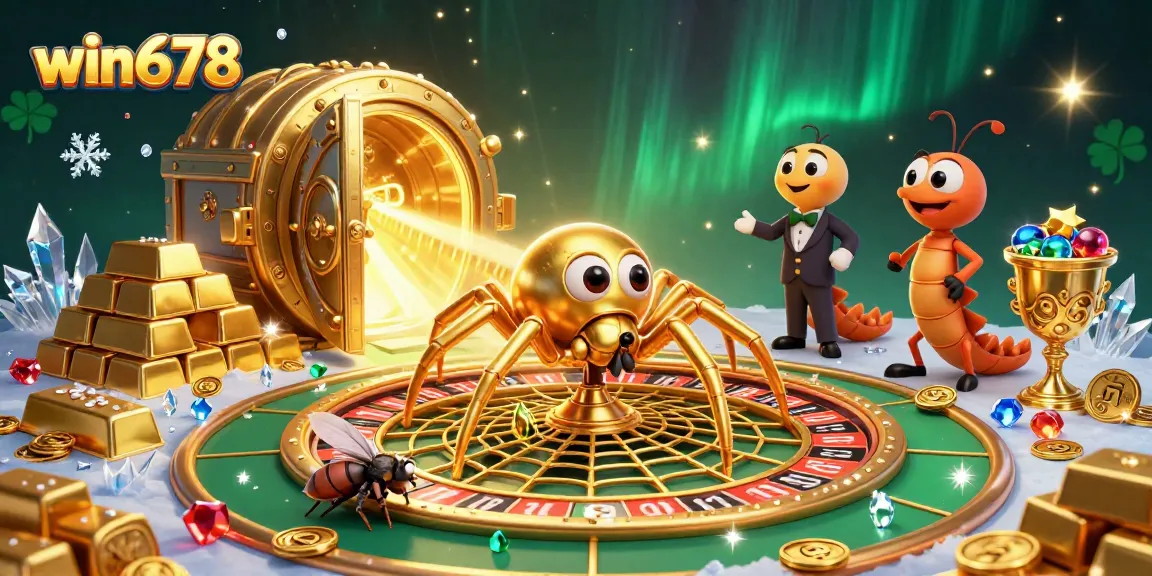 Spin the roulette wheel with win678 and watch the golden loot explode in this thrilling casino scene.