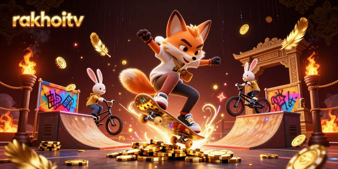 Experience rakhoitv's dynamic casino atmosphere with animated characters and vibrant gaming elements.