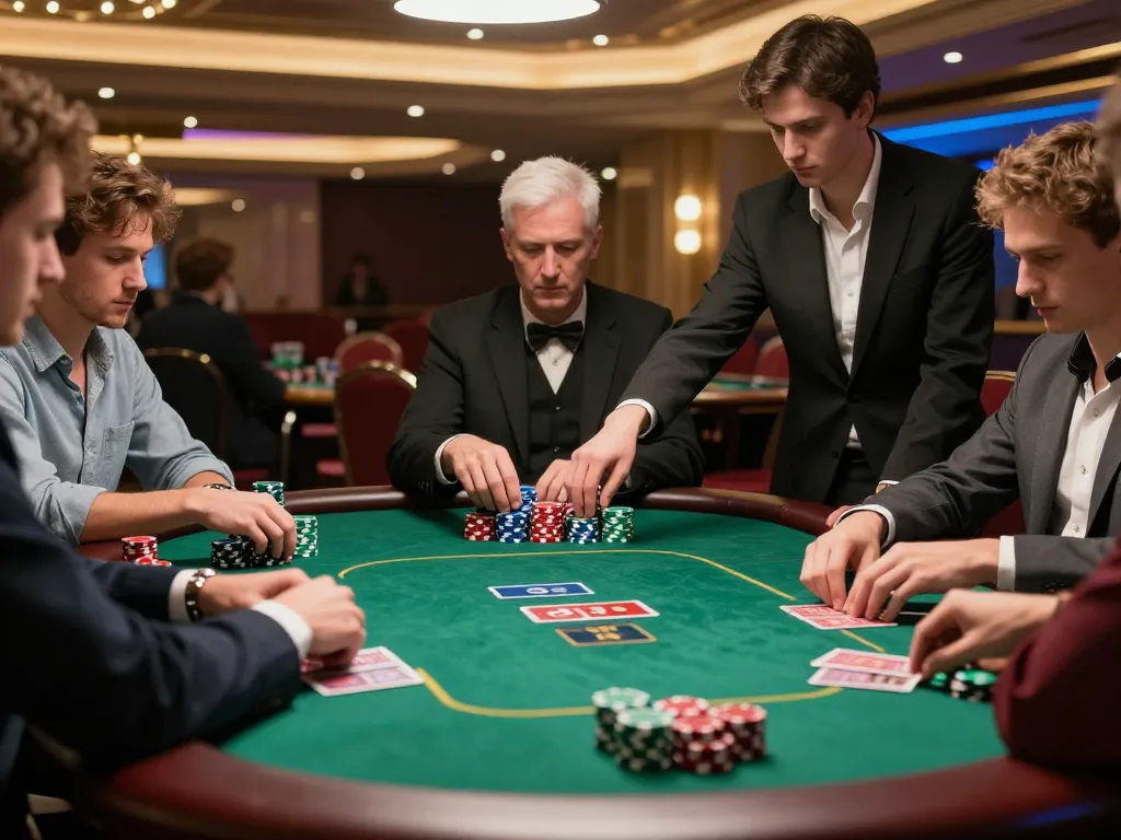 nk88 players engaged in high-stakes poker action, showcasing strategy and excitement at the casino