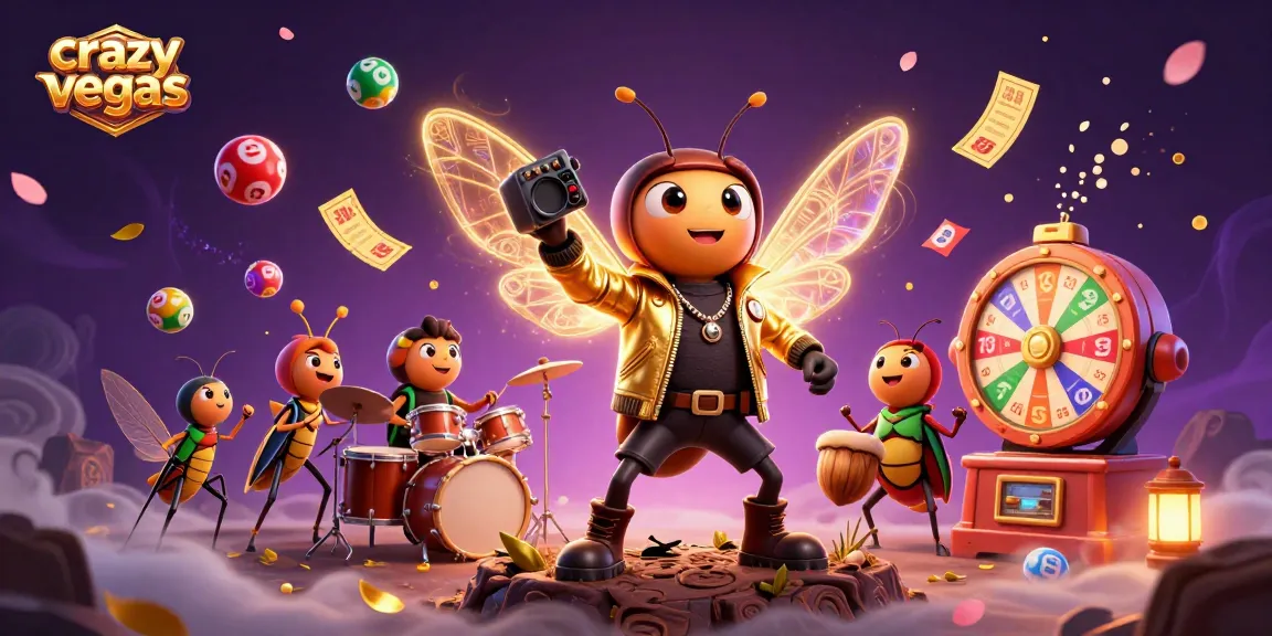 Experience excitement at crazyvegas with energetic 3D casino characters and vibrant game elements.