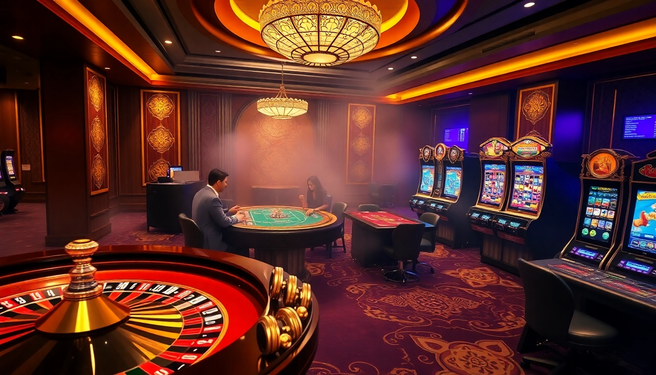 Experience the thrill of u31 ทางเข้า within a luxurious casino environment, showcasing exciting games and vibrant players.