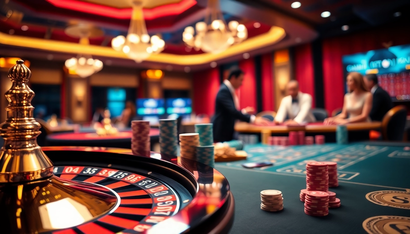 Experience thrilling casino gameplay at https://lc88comm.com/ featuring vibrant roulette wheels and engaging dealers.
