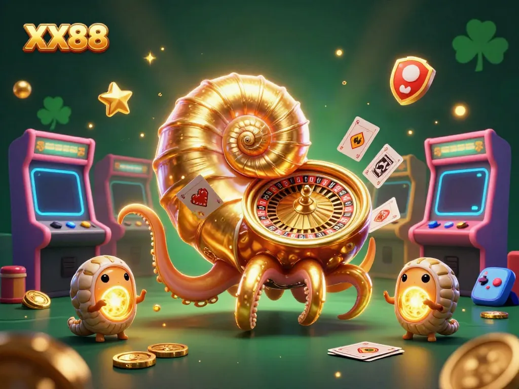 Experience thrilling gaming action at XX88 with vibrant casino elements and lively characters.