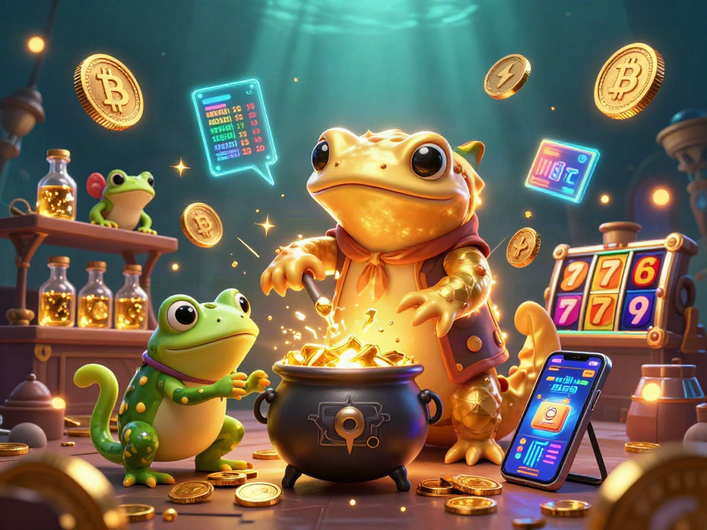 uu88click showcases an alchemist transforming metals into coins in a vibrant casino scene.