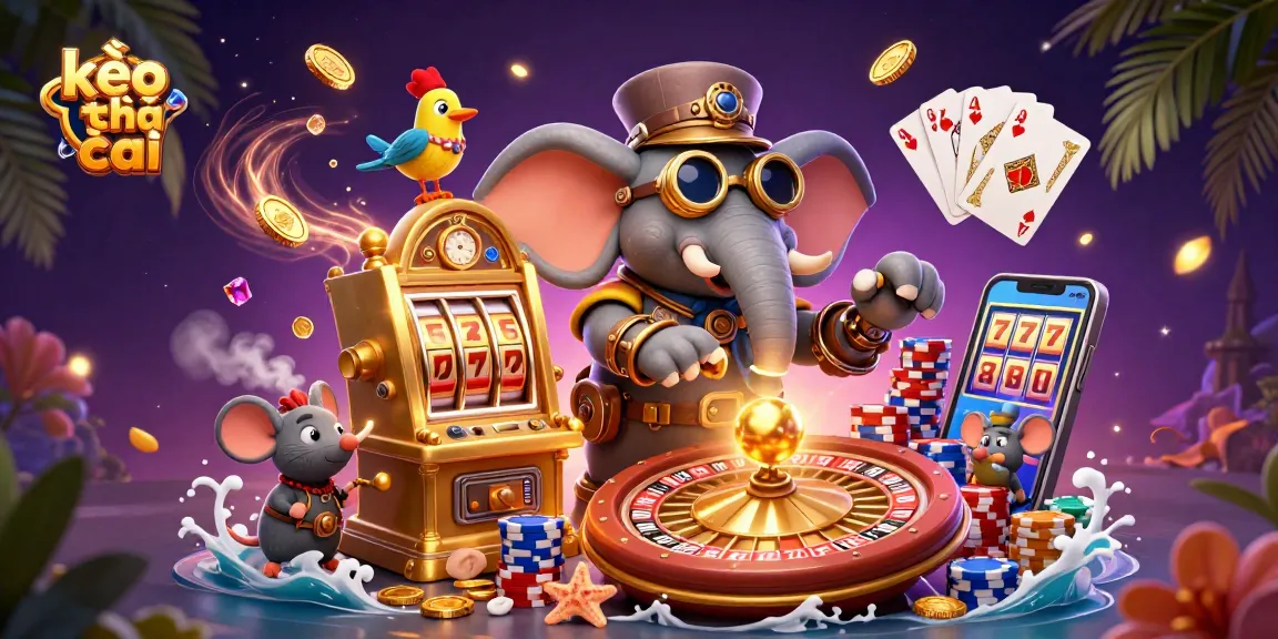 Place your bets on kèo nhà cái with a vibrant scene of a steampunk engineer at the slot machine.
