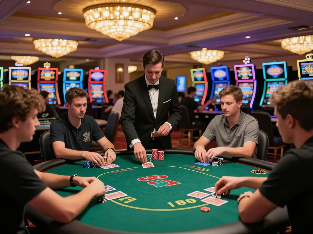 Players compete at a poker table with TT88 branding, showcasing an engaging casino atmosphere.