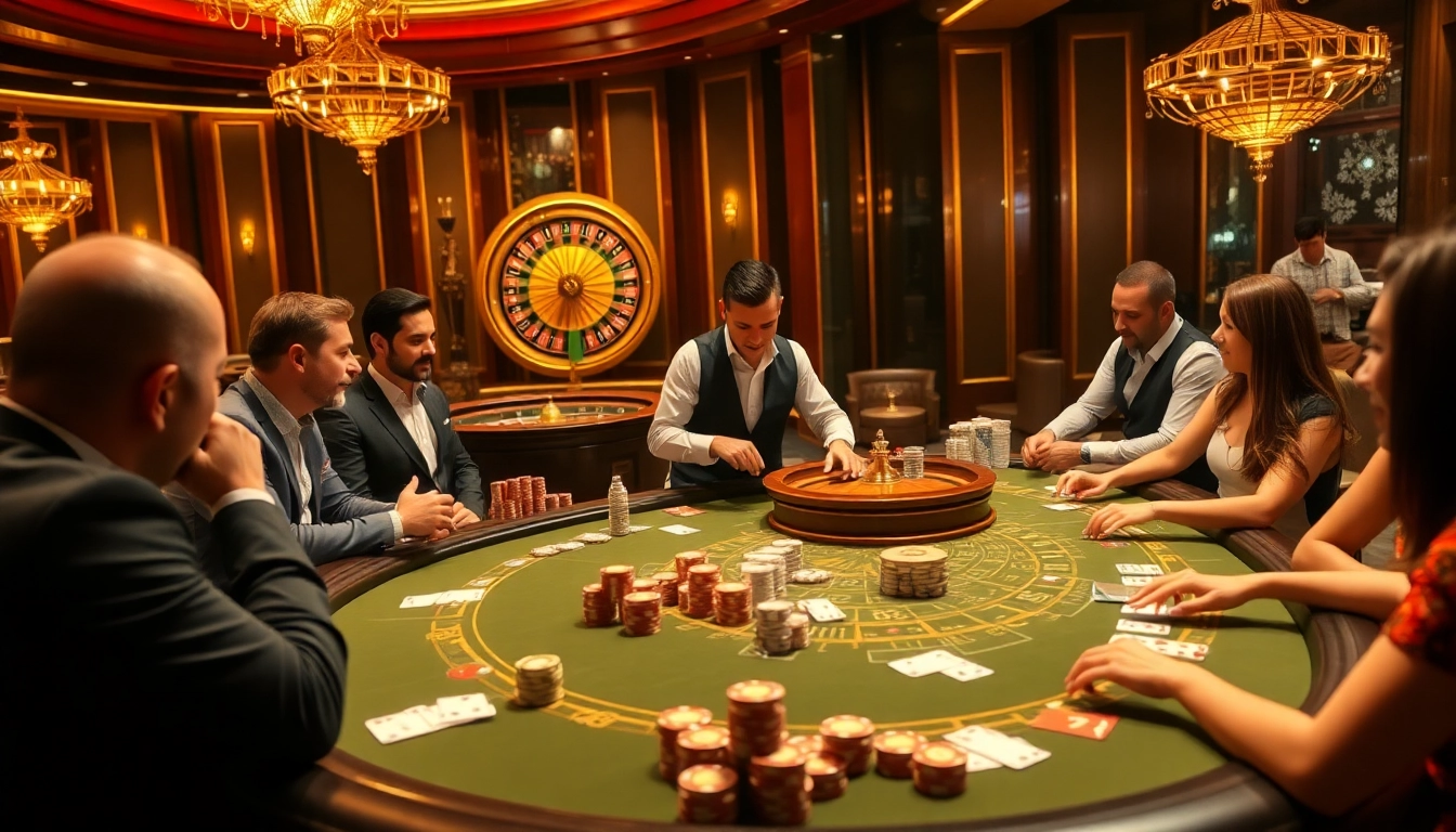 Experience an exciting game of king 88 poker at a luxurious casino table with vibrant colors.