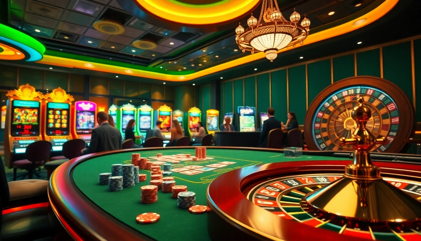 Players enjoying immersive gambling experiences at F168 casino with exciting games and vibrant ambiance.