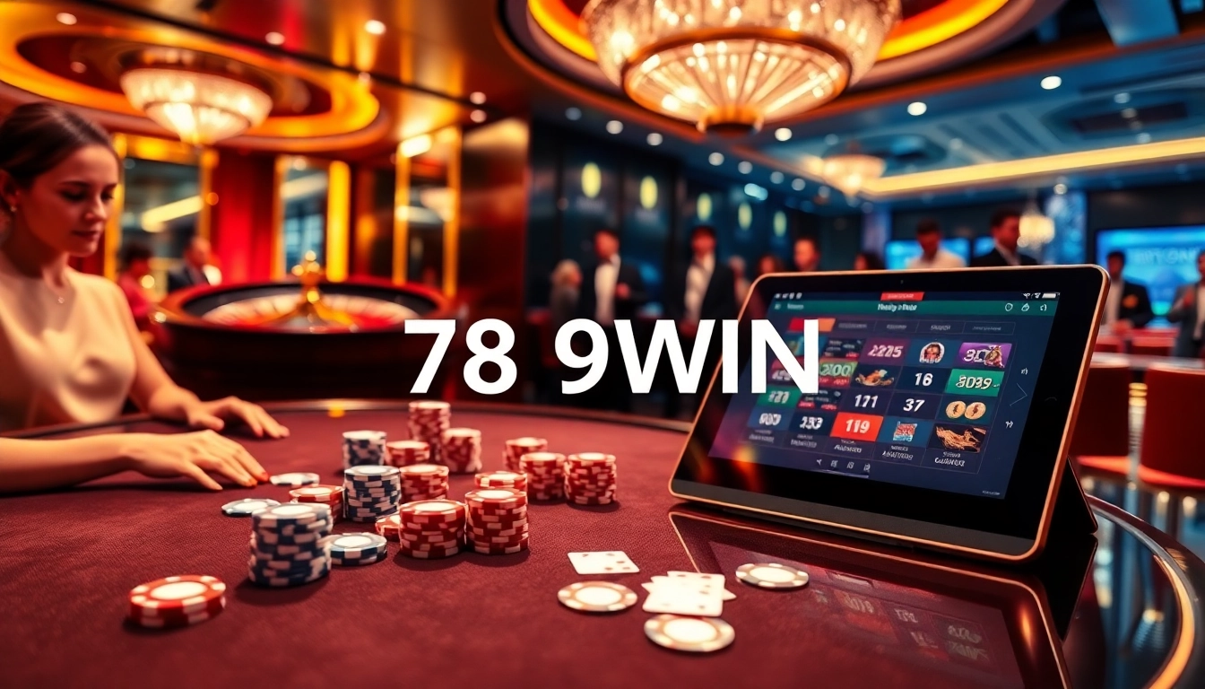 Experience thrilling gameplay at 789WIN with vibrant casino tables and poker chips.
