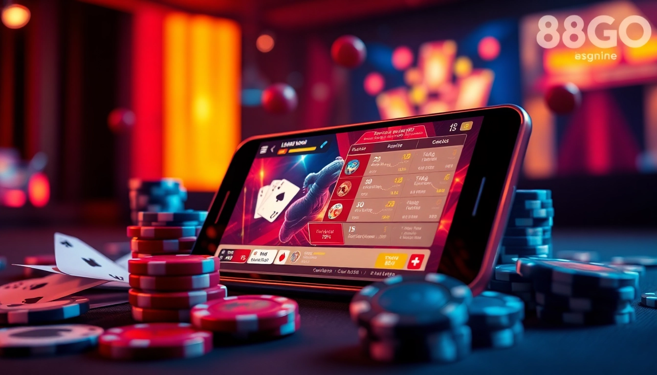 88GO vibrant online gaming interface with engaging mobile design and dynamic game elements.