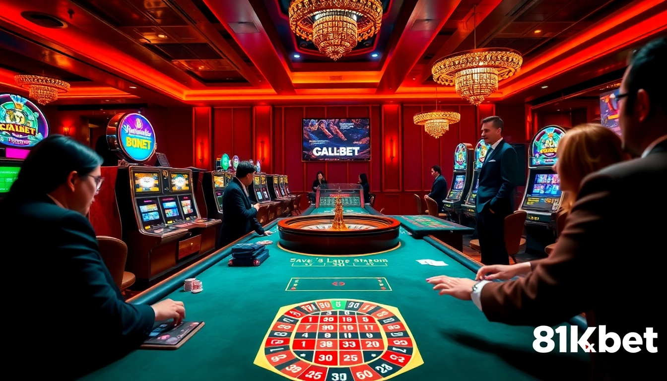 Experience the thrilling atmosphere of 8kbet with engaging casino games and vibrant slot machines.