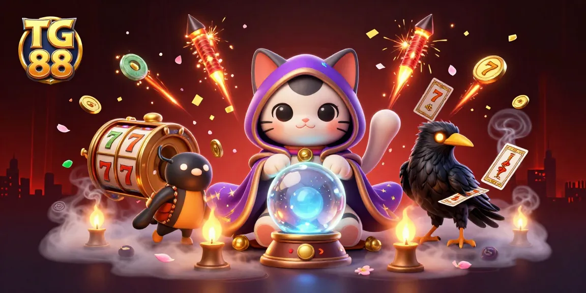 Spin and win with TG 88's vibrant casino scene featuring cartoon characters and dynamic game elements.