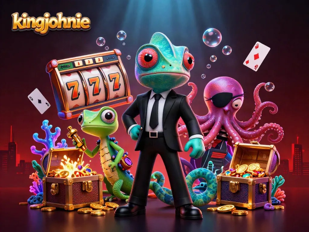 kingjohnnie casino's exciting slot scene featuring colorful characters and dynamic game elements