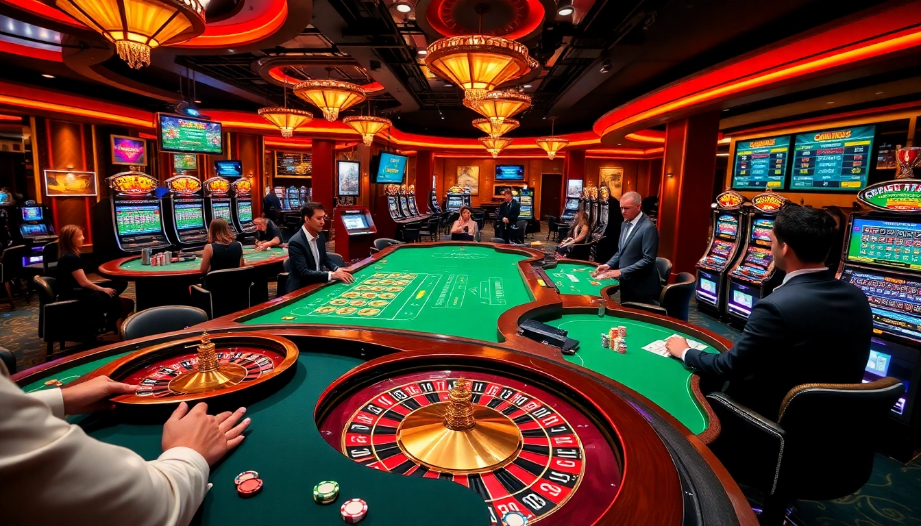 Engaged players strategizing at Haywin's vibrant casino, showcasing thrilling gaming elements.