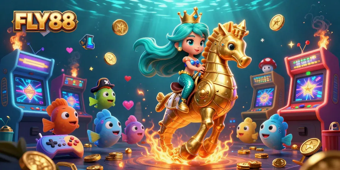 Experience thrilling wins at FLY88 with vibrant 3D casino action featuring a magical underwater scene.