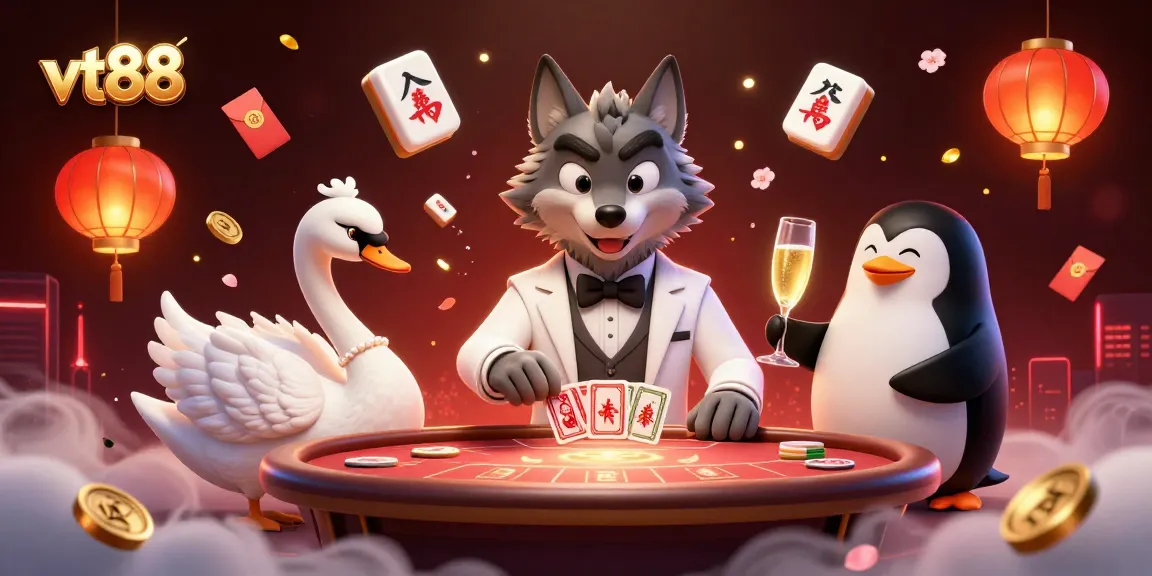 Play exciting games at vt88 with an elegant wolf, swan dealer, and penguin sommelier.