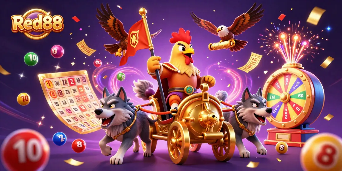 Experience thrilling action with Red88 and its vibrant gambling elements in this captivating scene.
