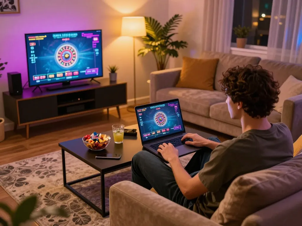 Join the excitement of uk88 live roulette gameplay in a cozy online gaming setup.