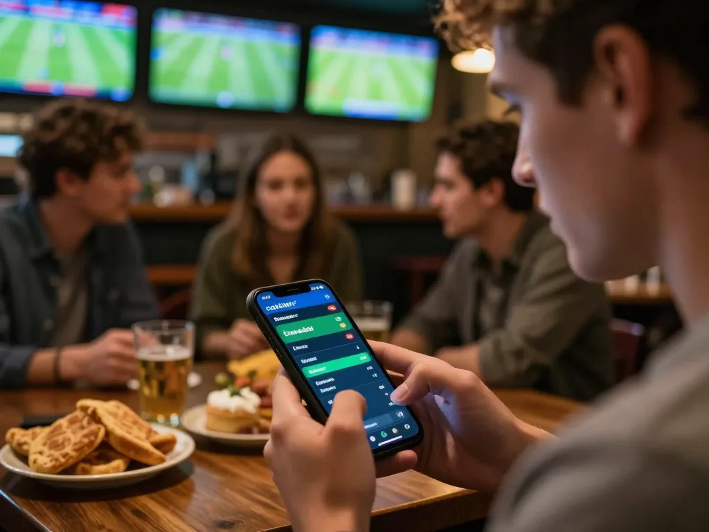 Person placing a bet on cakhiatv app during a sports event, showcasing the excitement of live betting.
