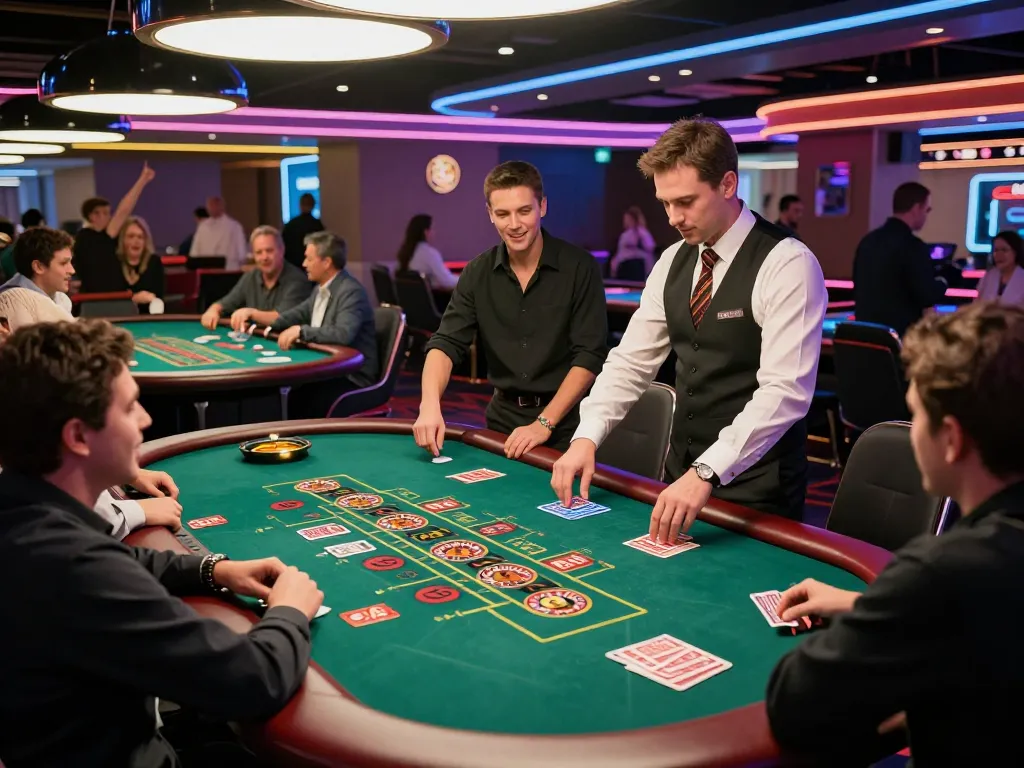 Players enjoying the hit club ambiance at a busy casino table, capturing dynamic gaming action.