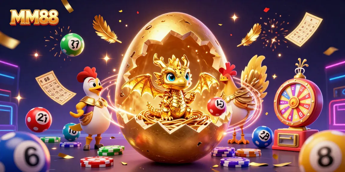Experience exciting gameplay with MM88's golden dragon and chips in a vibrant casino scene