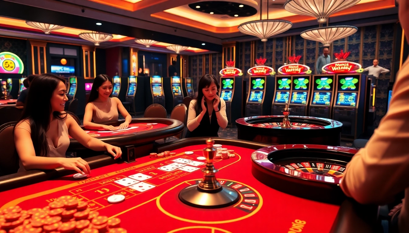 Engaging online gambling activity at https://dv88.design/, featuring players at casino tables.