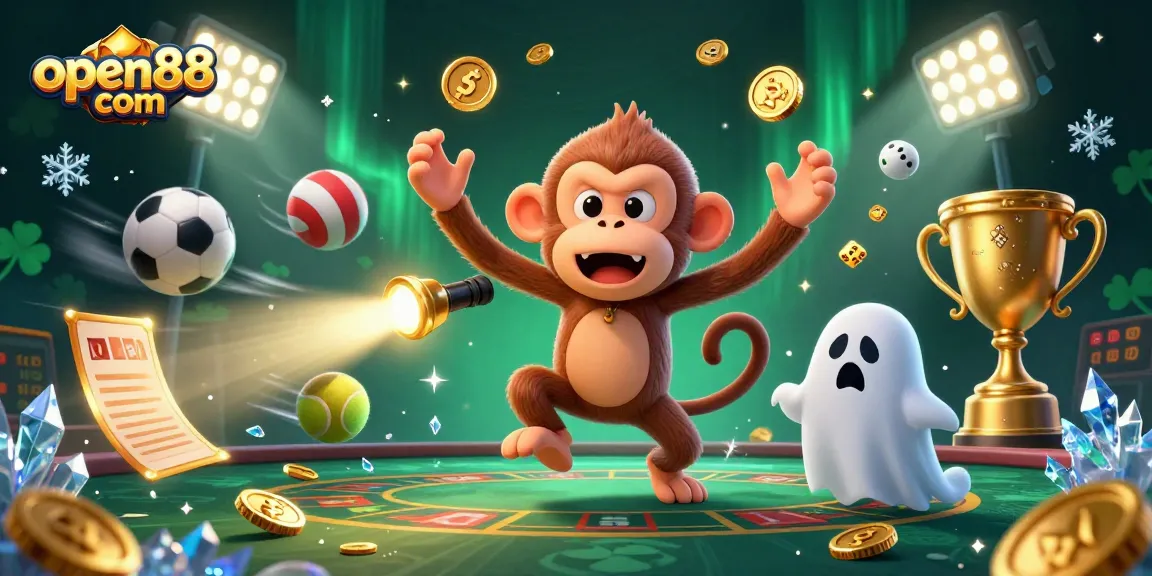 Engage with the thrill of open88 com in a lively haunted casino scene filled with golden betting elements.