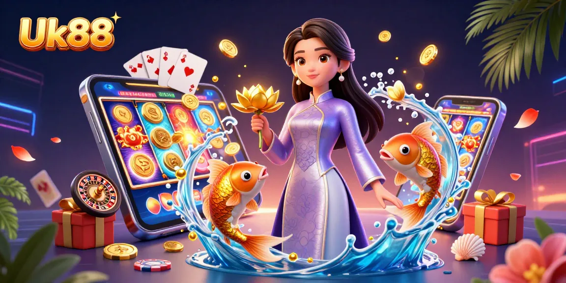 Engage in diverse gambling activities at Uk88 with vibrant slot gameplay and exciting casino action.