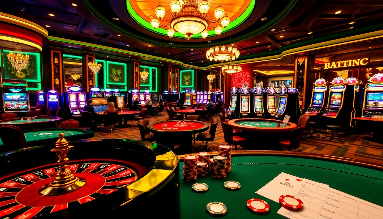 Experience the thrill of betting at 89bet.sh with a vibrant casino scene featuring roulette and poker.