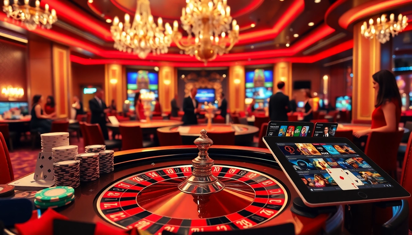 Experience the thrill of gambling with poker chips and roulette at https://bem88.com casino atmosphere.
