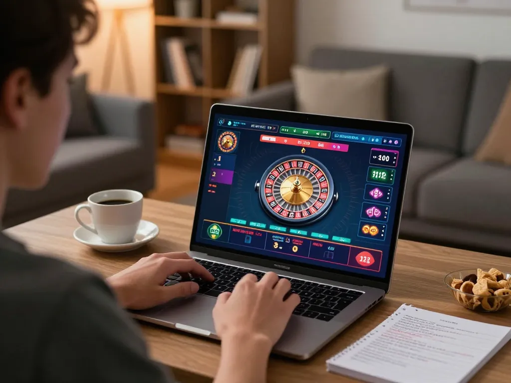 Players enjoying an online roulette game at 13win in a cozy home setting