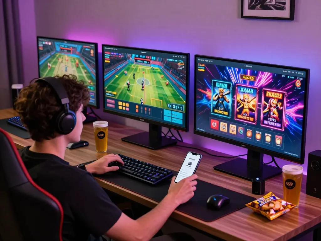 Online gaming experience at nhà cái Goal123 with vibrant screens and engaging entertainment.