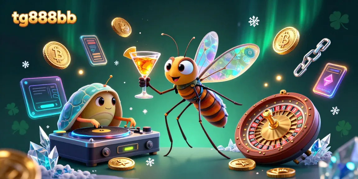 Experience the tg888bb casino magic with a uniquely vibrant 3D artwork featuring playful characters and crypto elements.