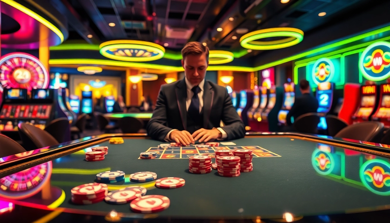 Experience thrilling gameplay at a casino table with chips and cards featuring thabet john for a high-stakes setting.